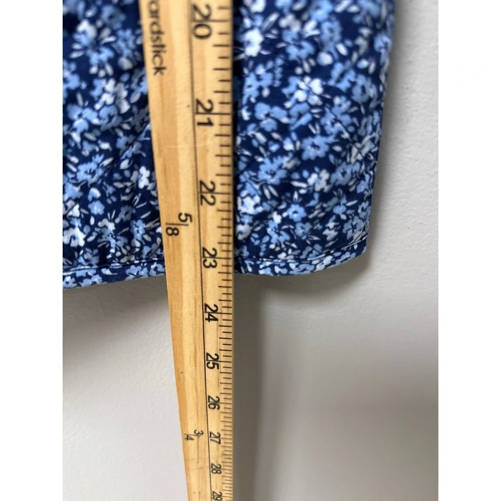 J.CREW Women Short Quilted‎ Cotton Blend Blue Floral Jacket Womens 8
